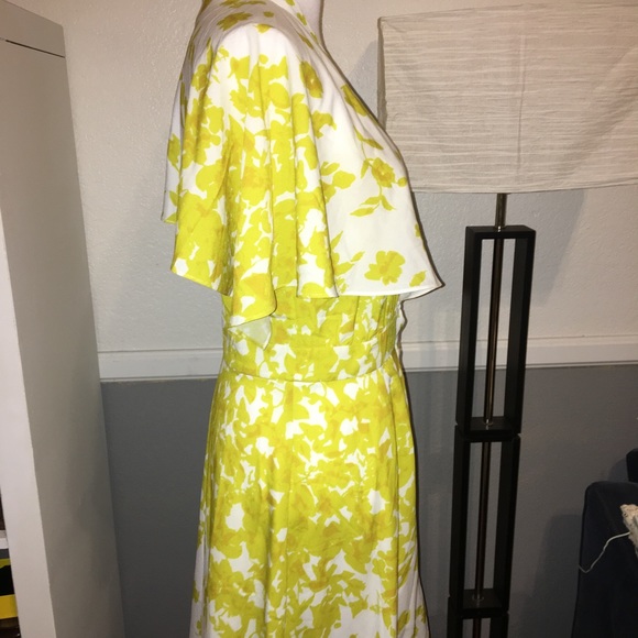 Yellow White Folk Boho Floral Long Maxi Dress - Picture 7 of 8